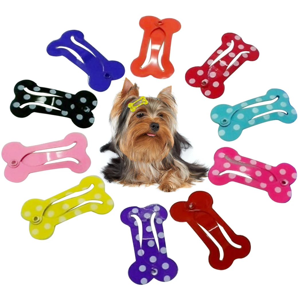 

10pcs Lovely Pet Dog Hair Clips Puppy Creative Metal Bone Shape Hairpin Pet Grooming Hair Accessories Charms Gifts