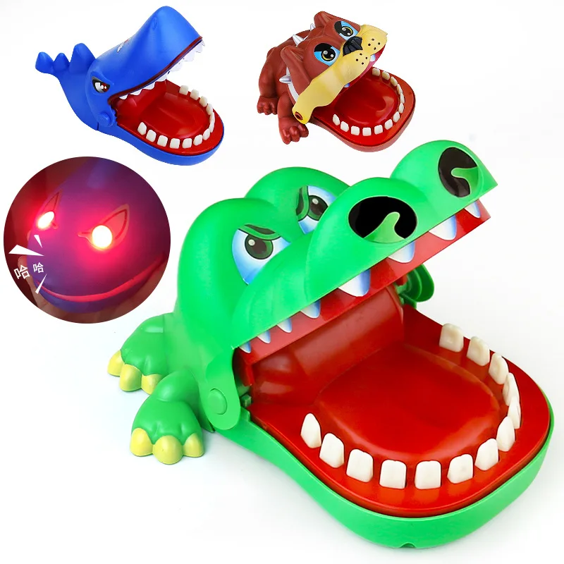 Lis gran boca de cocodrilo dentista mordedura dedo juego divertido juguete regalo, divertido juguete de los cigarrillos Novetly