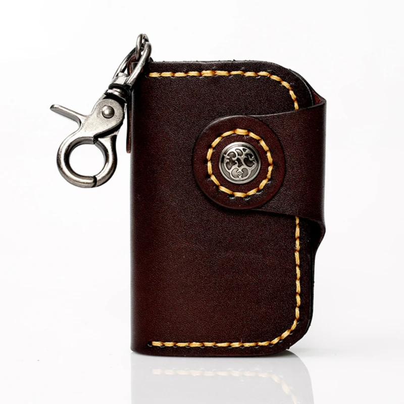 

Men Women Car Key Holder Wallets Cow Leather Fashion Housekeeper Card Zipper Case Keys Organizer Car Key Bag