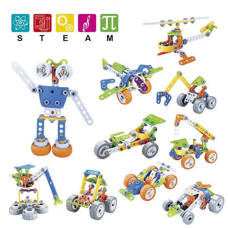 

Age Of Steam Series DIY Helicopter Crane Transform Robot Building Blocks City Construction Educational Toys For Children