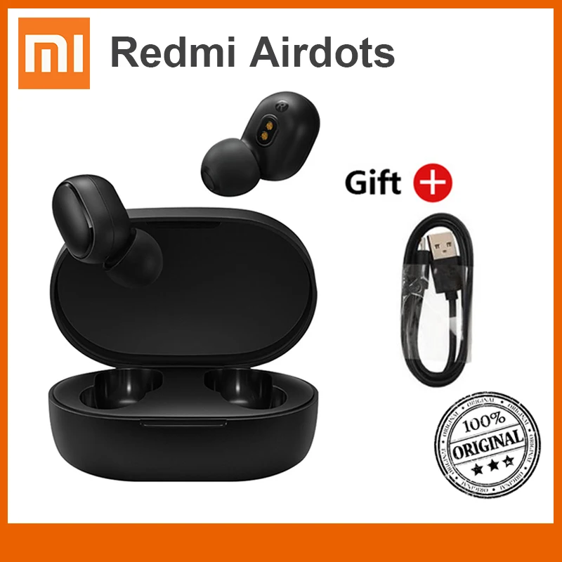 Xiaomi Redmi Airdots TWS Bluetooth 5.0 Earphone Stereo Wireless Active Noise Cancellation With Mic Handsfree Earbuds AI Control |