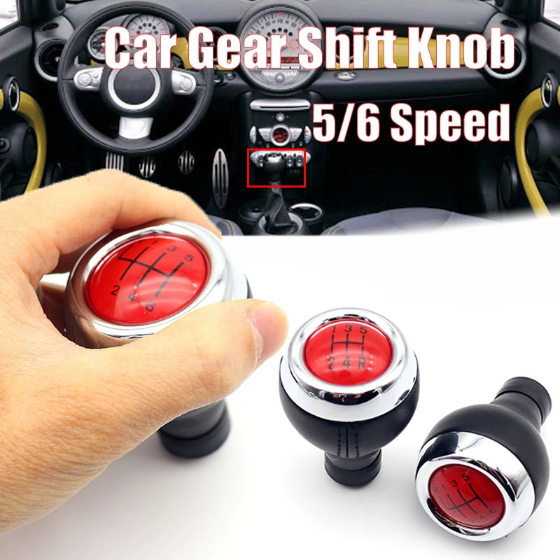 5/6 Speed Car Gear Shift Knob Stick Manual Gear Shifter Leather Red Cover Knob For BMW MINI COOPER R56 R57 R58 R59 R60 R61