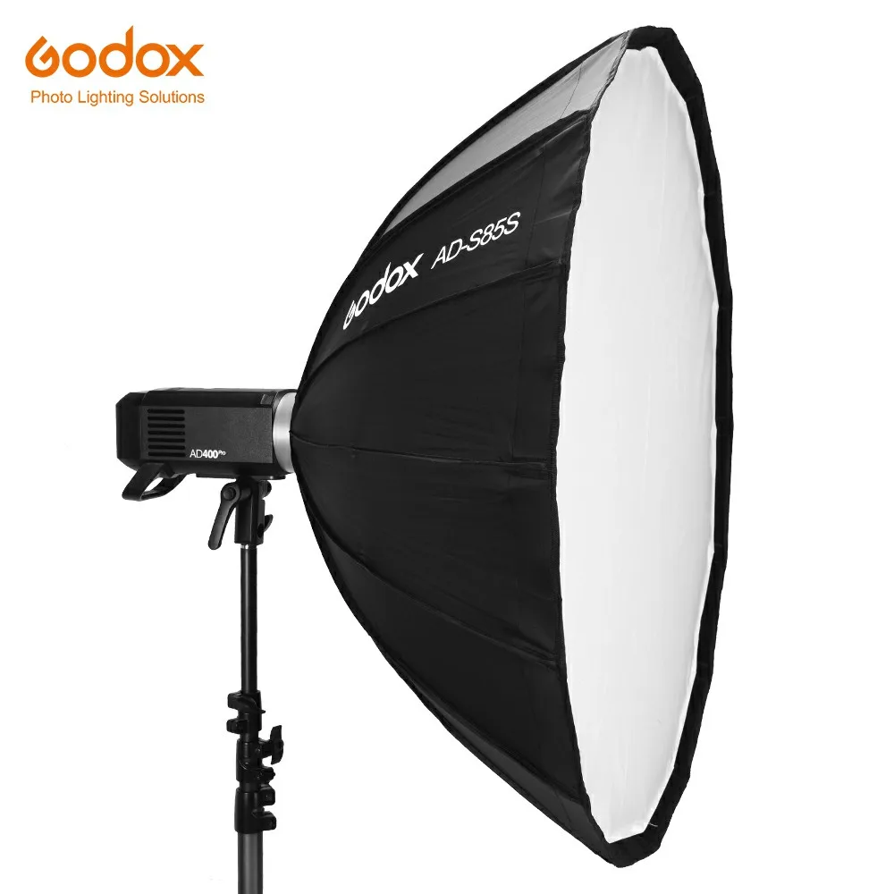 

Godox 85cm AD-S85S Inside Silver Deep Parabolic Softbox with Honeycomb Grid Godox Mount Softbox for AD400PRO