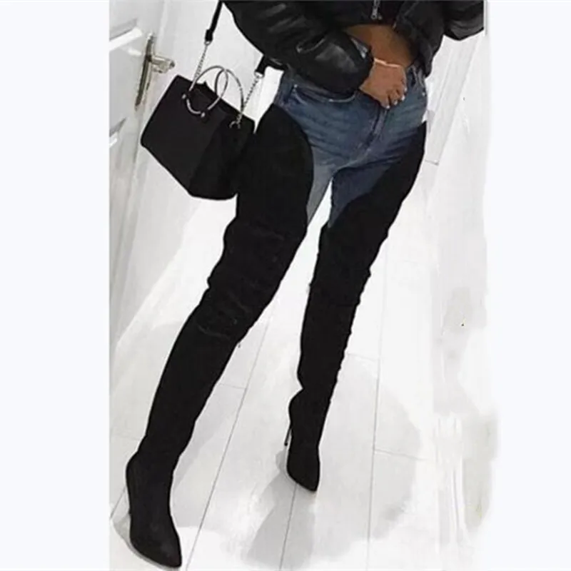 

SHOFOO shoes.Elegant women's boots. About 11cm high heel women's boots. Fashion show boots.Over-knee high women's boots.