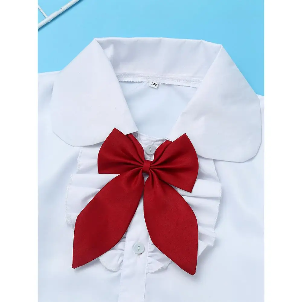 Детская школьная форма для девочек рубашка с короткими рукавами топы на