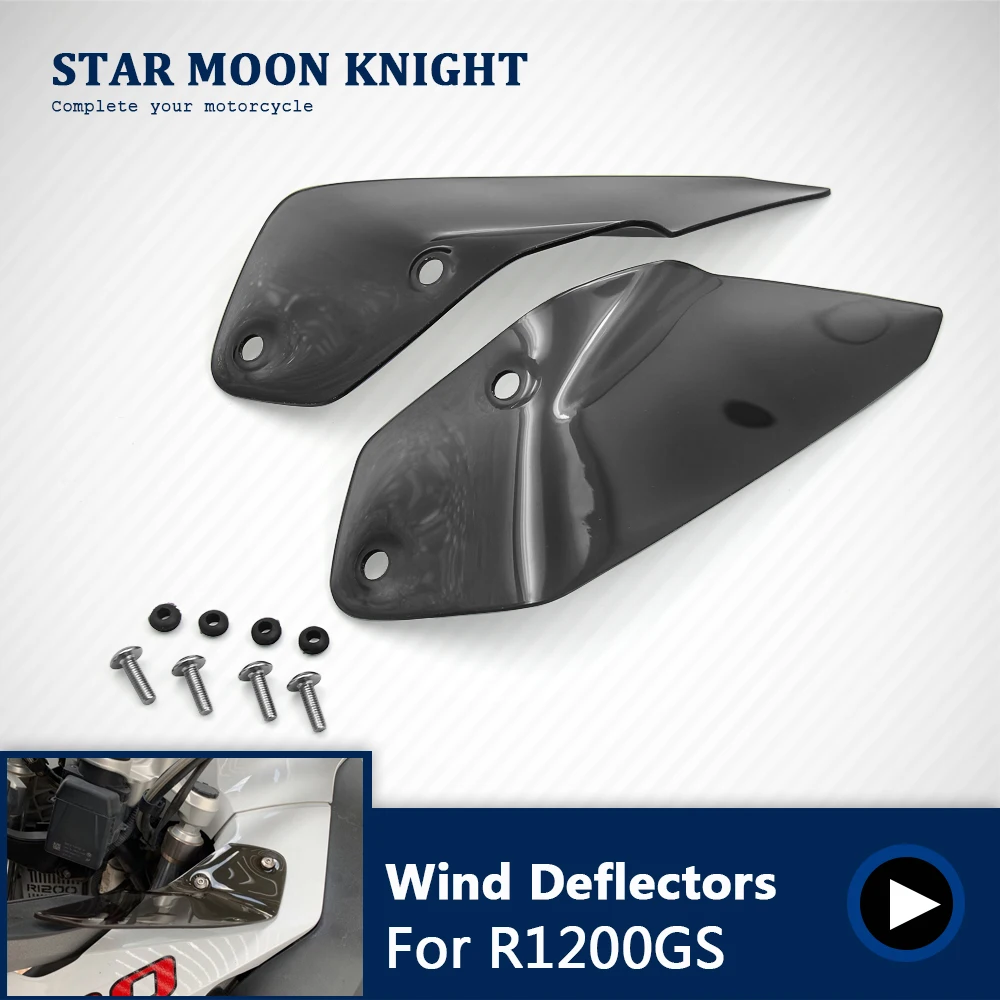 

4.5MM Smoke/Clear Windshield Side WindScreen Airflow Panel Wind Deflectors for BMW R1200GS ADV K51 2014-2016