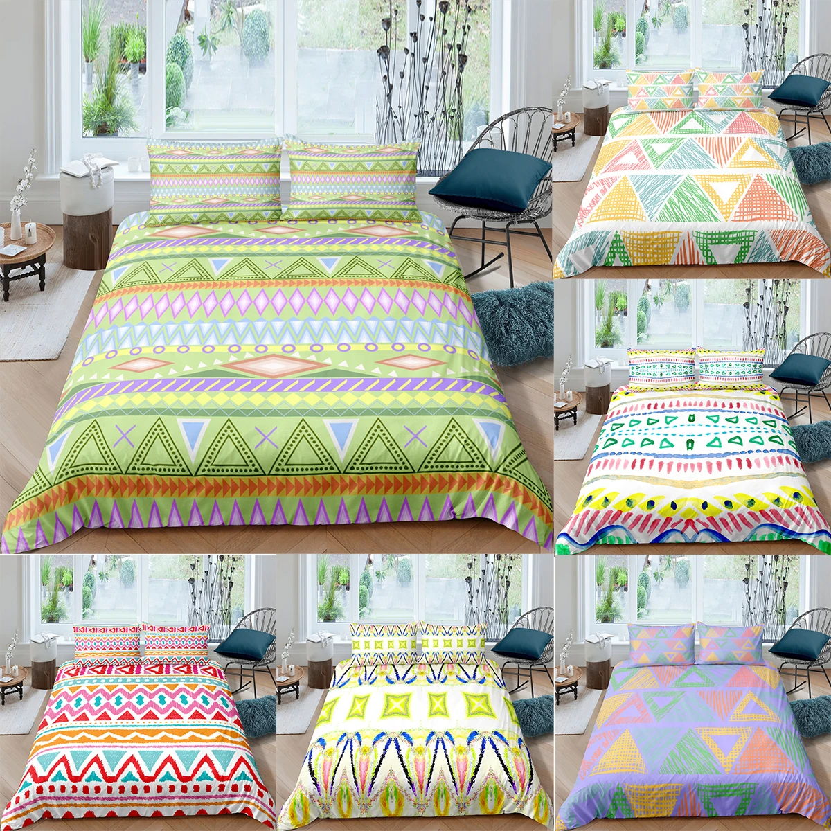 Чешские постельного белья Винтаж одеяло с геометрическими - Цена: 4605.51