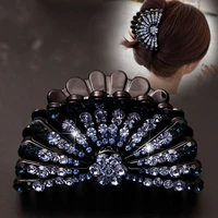 new large size women vintage rhinestone hair claw crab clips crystal clamps hairpin bow knot hair clip hair accessories girls