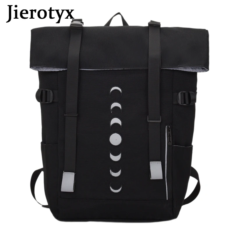 

Модные дорожные женские рюкзаки JIEROTYX, однотонные джинсовые готические сумки унисекс на плечо, вместительные повседневные женские сумки, Пр...