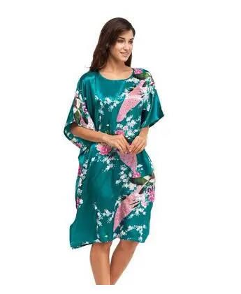 

Plus Size Black Women's Summer Lounge Robe Lady New Sexy Home Dress Rayon Nightgown Large Loose Sleepwear Bathrobe Gown S002-B