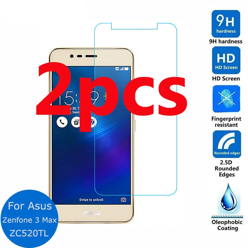

Закаленное стекло для asus zenfone 3 max zc520tl, 2 шт., защитная пленка для экрана, Защитная пленка для zen fone 3 max zc520tl 5,2 дюйма