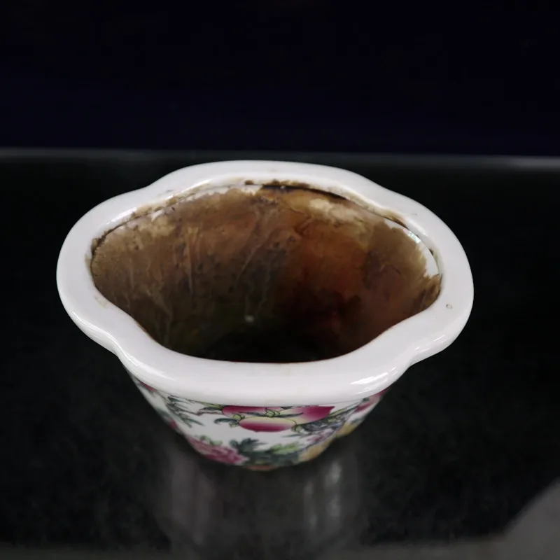 Фарфоровый цветочный горшок с изображением сливы