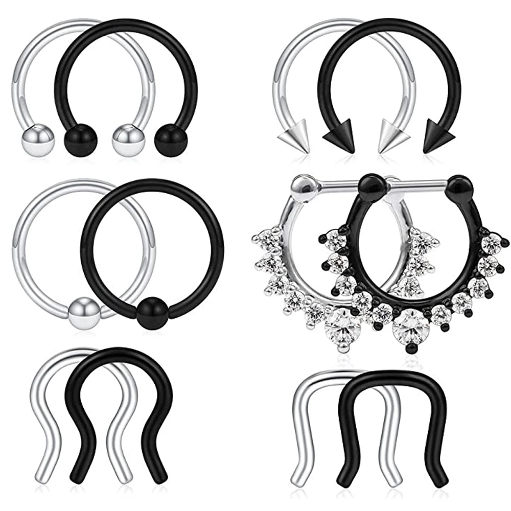 1 шт. 316L Нержавеющая сталь кольца для пирсинга перегородки носа серьги