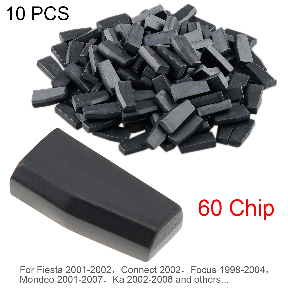 

10Pcs Blank 4D60 ID60 Carbon Chip Car Key Transponder Chip Fit for Fiesta 2001-2002/Connect 2002/Focus 1998-2004/Mondeo/Ka