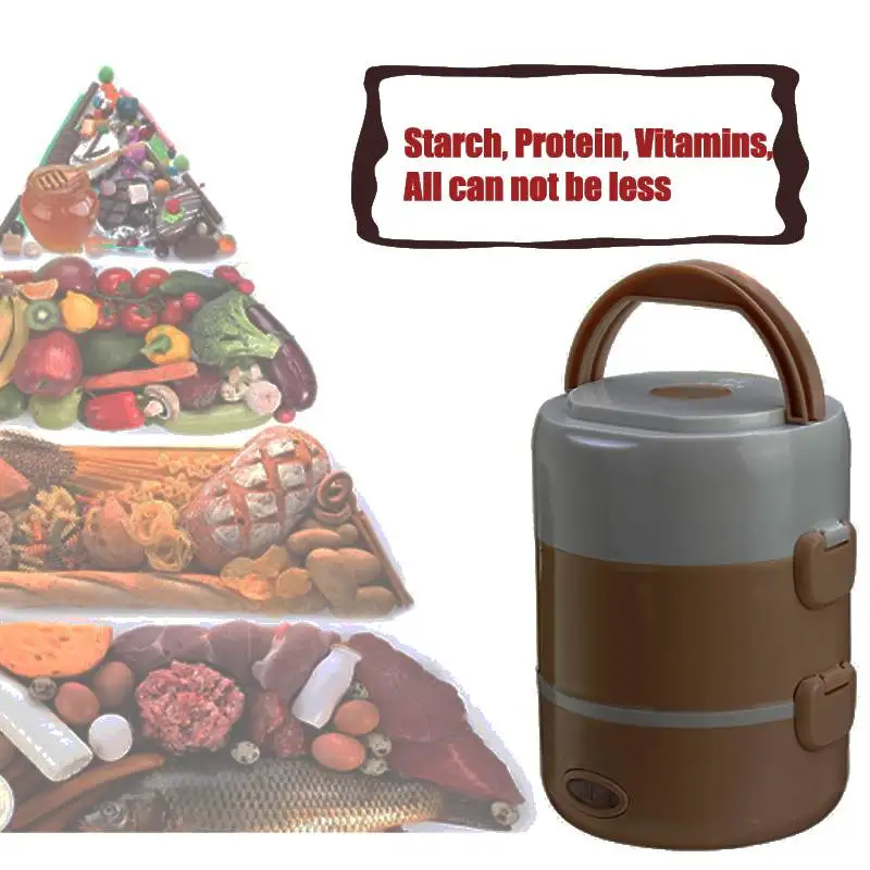 

Mini Electric Rice Cooker Stainless Steel 2/3 Layers Steamer Portable Meal Thermal Heating Lunch Box Food Container Warmer