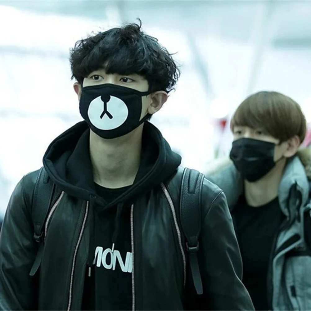 1 шт. крутая хлопковая маска для лица с защитой от пыли черная теплая Модная езды