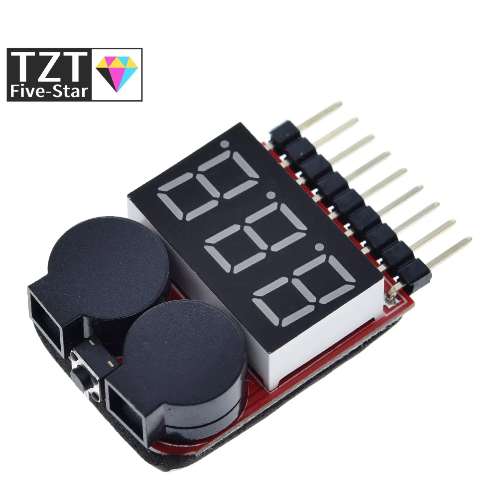 Тестер напряжения TZT F00872 Lipo вольтметр с индикатором проверка двойной динамик 1S-8S
