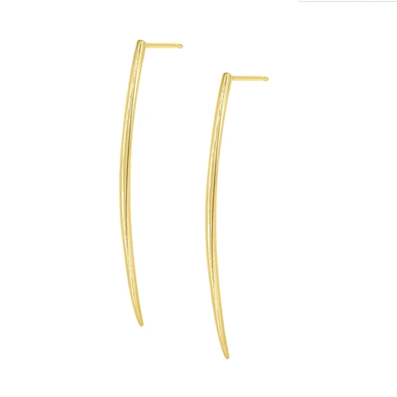 

ROMAD Exaggerated Long Ivory Stud Earrings For Women Minimalism INS Gloosy Piercing Earings Silver 925 Jewelry Gift Pendientes