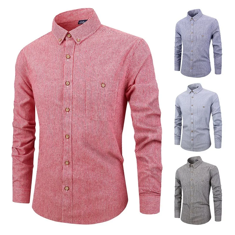 

Top Selling Product In 2020 Autumn New Fashion Striped Men Shirt Long Sleeve Casual Mens Dress Shirts Men Clothing