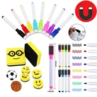 Мультяшный Магнитный ластик, магнитный маркер для белой доски, маркер для сухого стирания, тонкий перо, ручка с ластиком, резиновая кисть, магниты