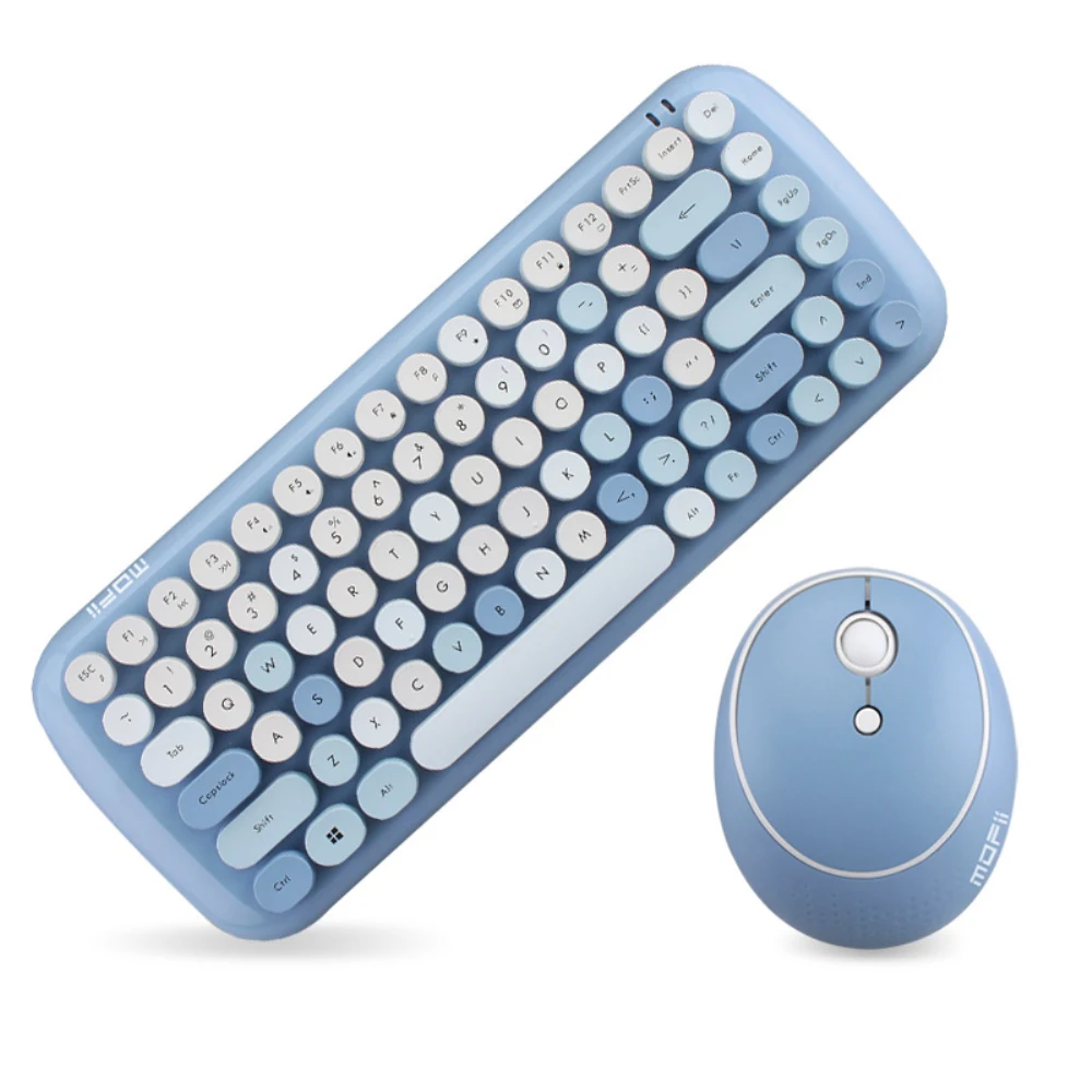 

Free Ship Gaming Keyboard Mouse Combo Wireless 2.4G Mixed Color 87 Key Ergonomic Mini Keyboard Mouse Set Girls Gift For Desktop