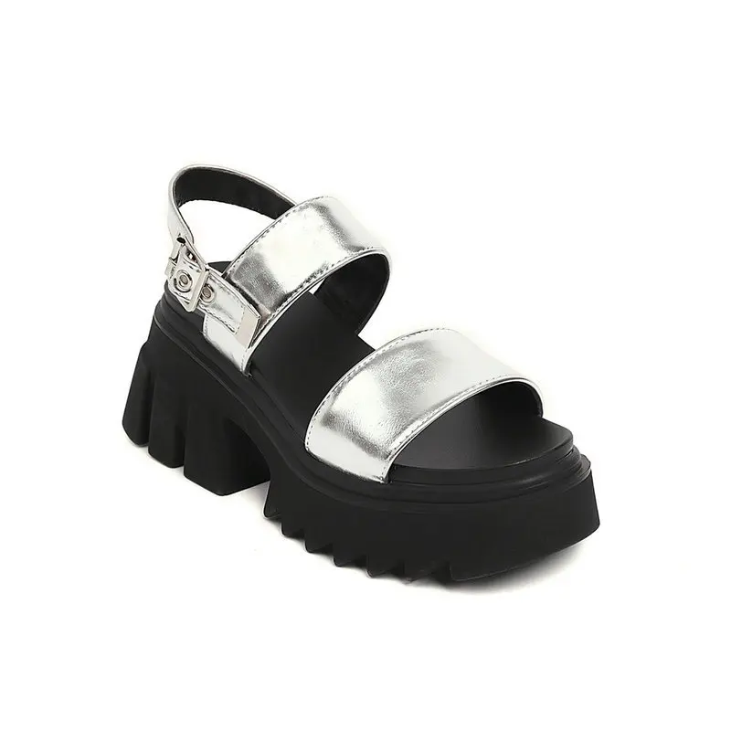 

Thick bottom sandals women's summer new one line buckle open toe open toe sandals women's shoes