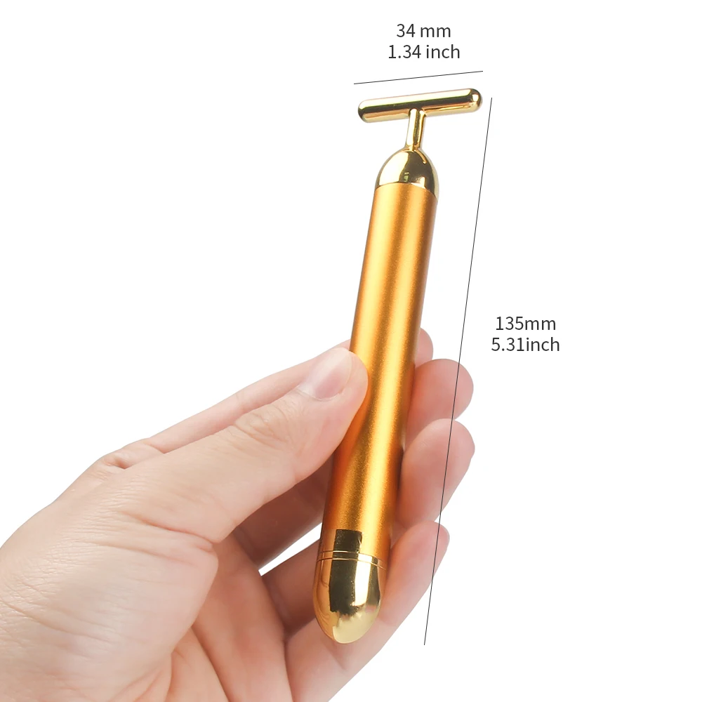 Корректирующая палочка для лица 24 К золотистый цвет Вибрирующая красоты