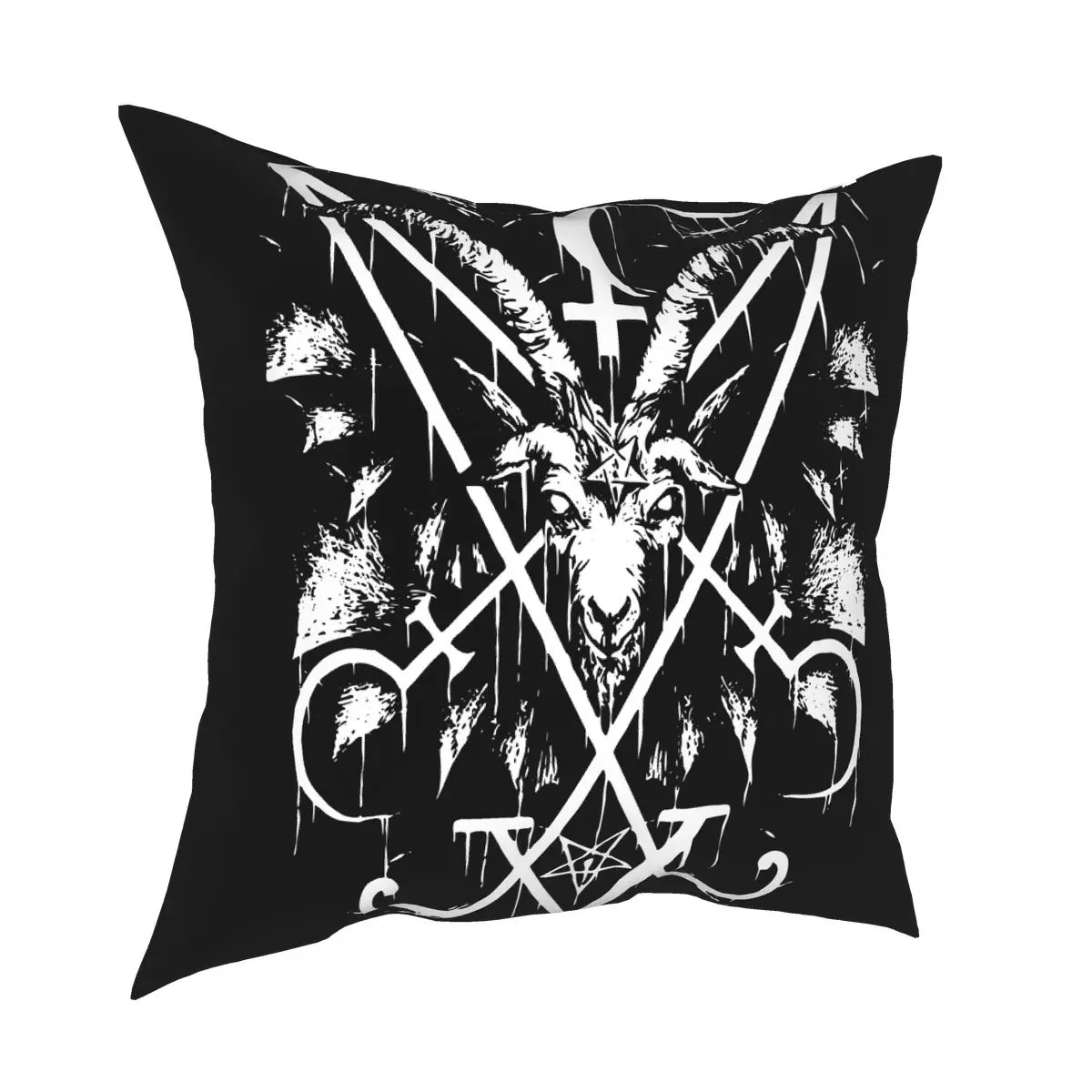 

Sigil Of Lucifer And Baphomet Square Pillow Case Polyester Decorative Pillow Vintage Pillowcover Home Decor