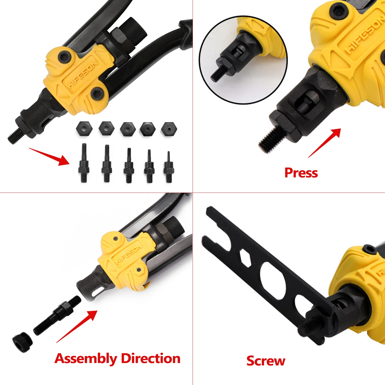 

Hand Riveter Labor-saving Hand Riveter BT-617 Manual Rivet Machine Riveting Tools with Nut Dies M3-M10