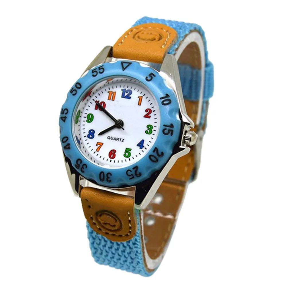 Cute Boys Girls Quartz Watch Kids Children's Fabric Strap Student Time Clock Wristwatch Gifts New Arrival | Электроника