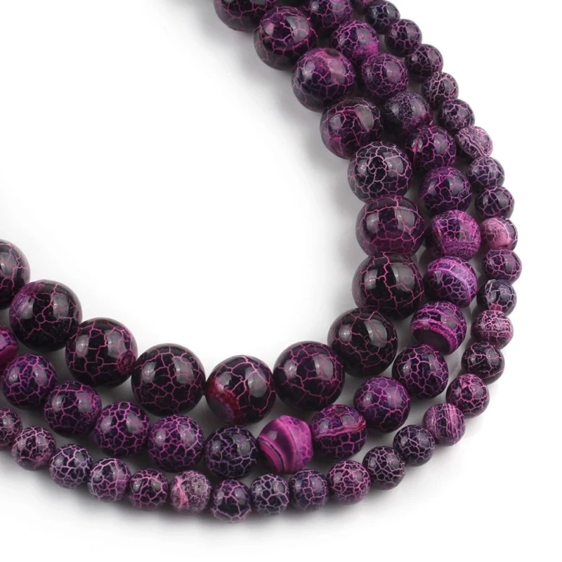 6/8/10 мм естественного фиолетового цвета окисленный яркие Агаты Оникс Камень