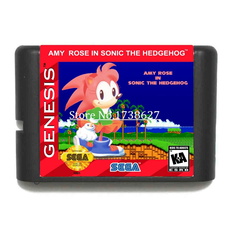 Игровой картридж Amy Rose in Sonic The ежик 16 битный для игровых приставок Sega MegaDrive & Genesis|Картриджи| |