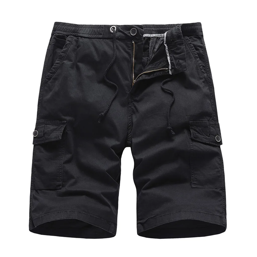 Шорты карго мужские однотонные хлопок повседневные бриджи дышащие