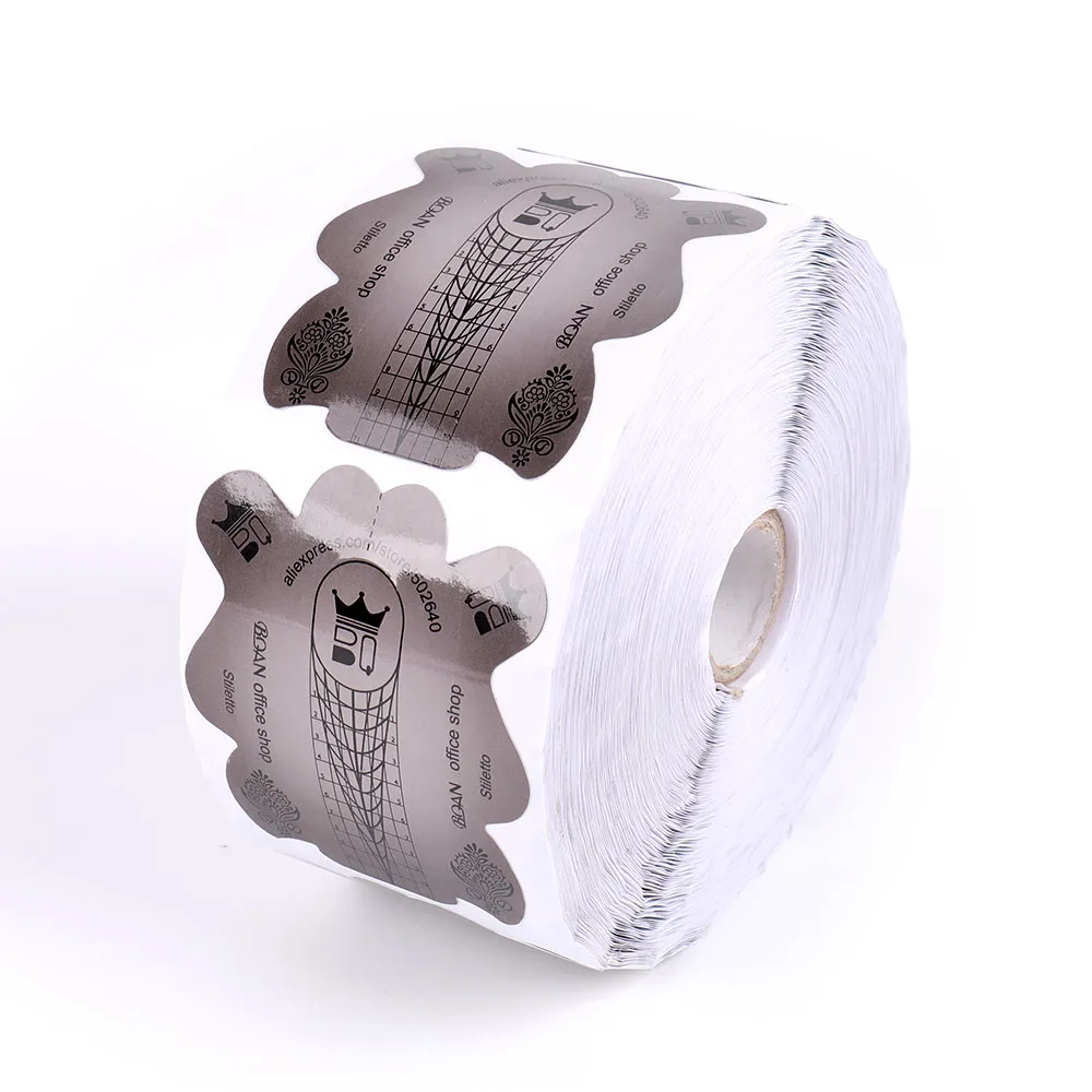 BQAN 500PC Профессиональная система для ногтей Adhesive 3D серые формы дизайна