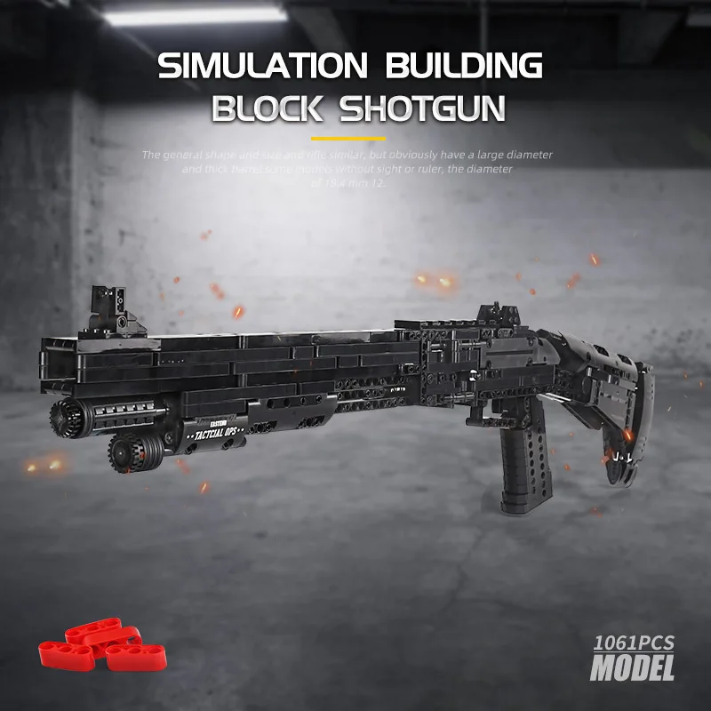 

MOULD KING 14003 Assembly Block Gun The Benelli M4 Super 90 Weapon Automatic Gun Model Building Blocks Bricks Kids Toys
