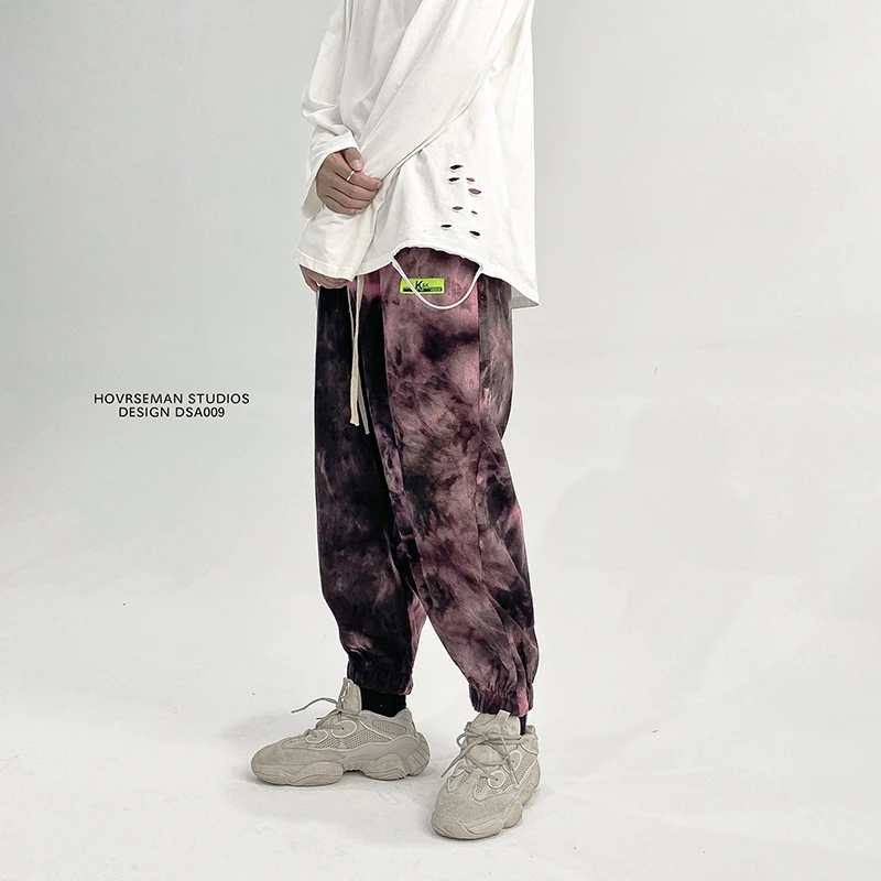 

Casual Men's Oversize Tie Dye Pants 2021 Autumn New Fashion Woman Trousers Korean Streetwear Vintage Male Clothing