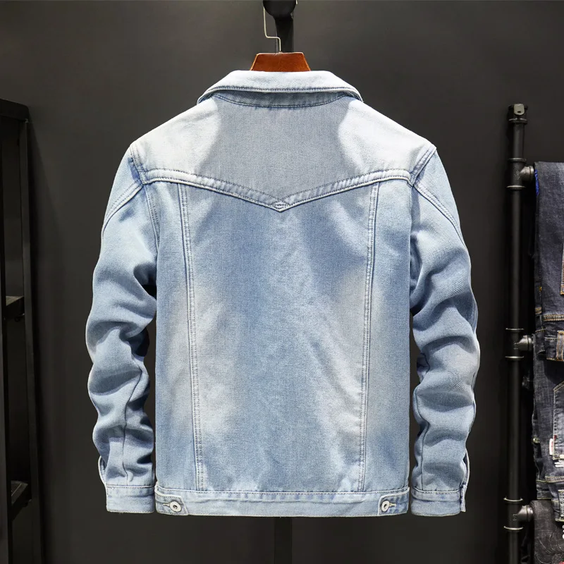 

New Autumn Spring Cashmere Men's Denim Jacket Men Korean Version Slim Thickened Warm Jacket Chaqueta Hombre Streetwear Masculino