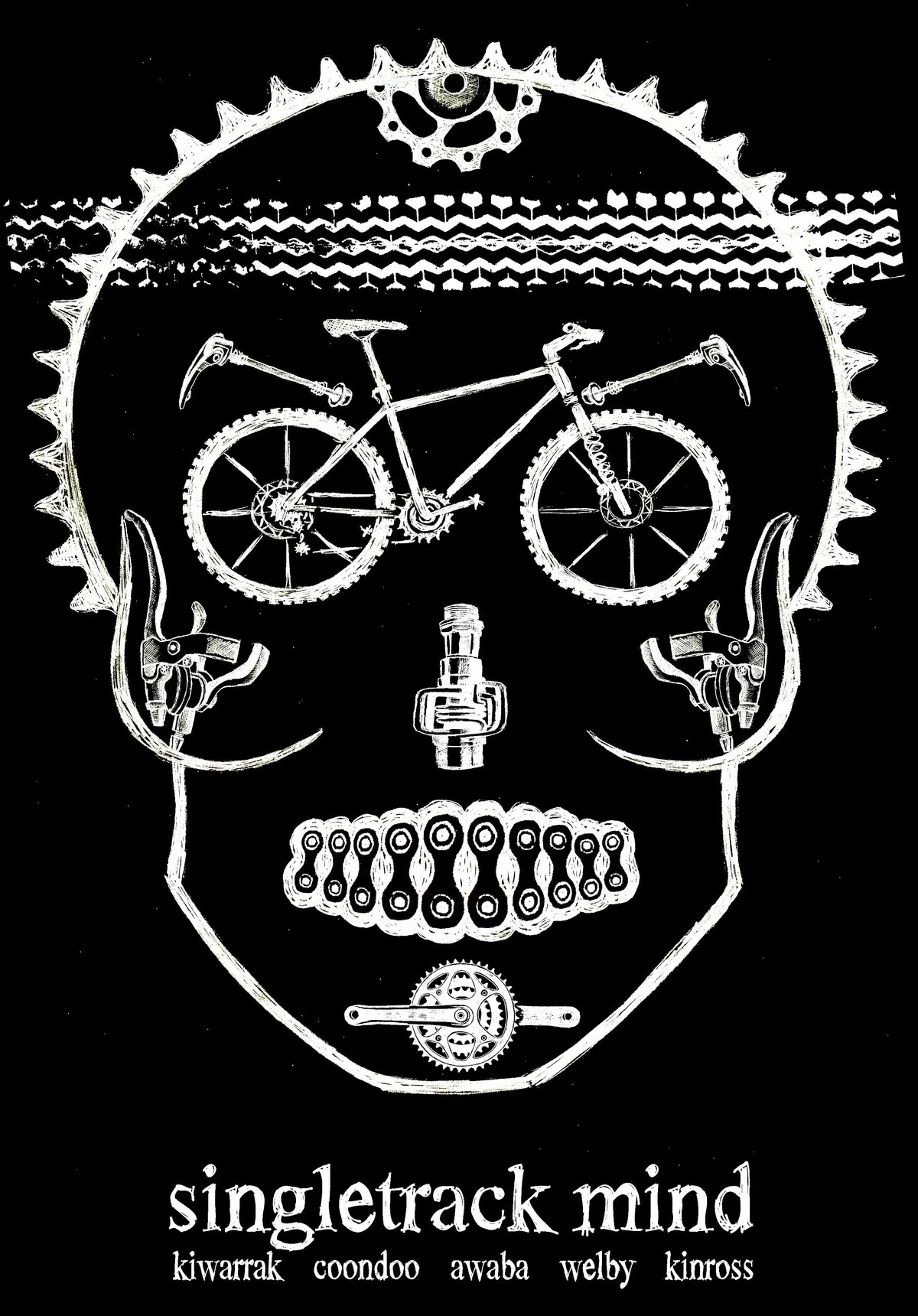 Поп-велосипед езды в человеке череп винтажные фотообои декоративные самодельные