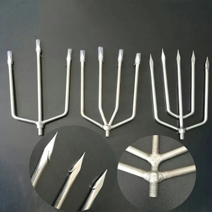 Stainless Steel Fishing Tools Prong Serrated Harpoon Fish Fork Fishing Ice Crusher Drill Fishing Tackle Fishing Tool Accessories
