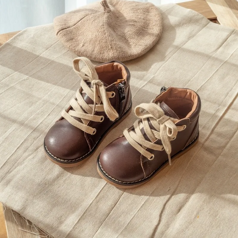 

Kushyshoo Platform Boots 2020 Fashion Handsome Side Zipper Solid Color All-match Kids Shoes Soft Warm Heighten Baby Boys Shoes
