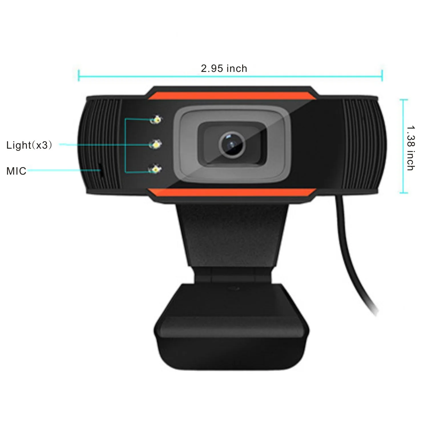 

HD WebCam 480P LED Lights Fill Light 1080P Computer Camera With Built-In Sound-Absorbing Mic Webcam And USB Video For PC Laptop