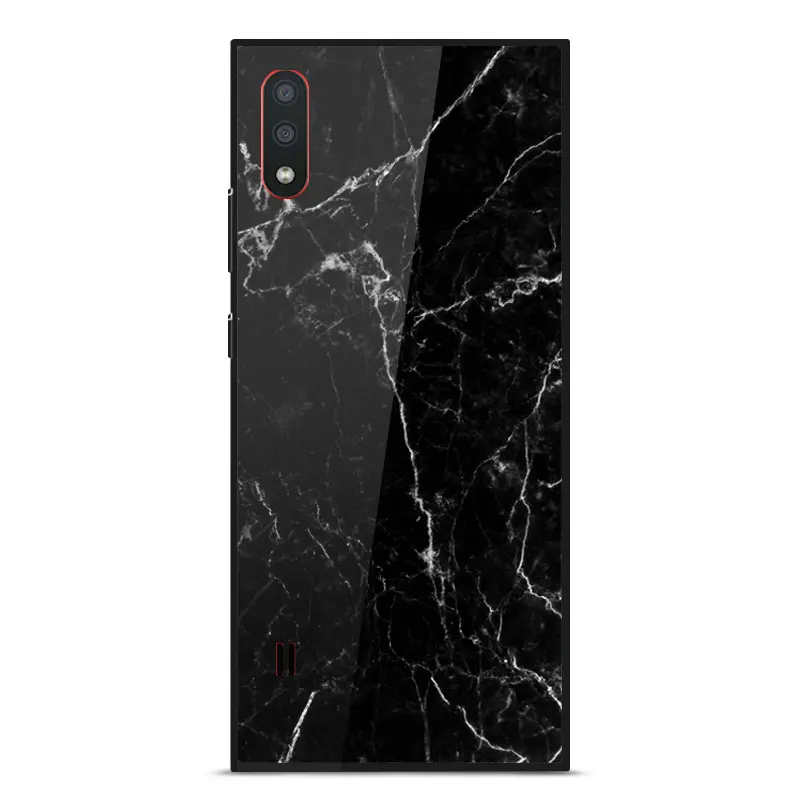 

For Samsung A01 Case Fashion TPU Frame smooth Mirror Tempered glass shockproof Back Cover For Samsung M01 A01 Phone Case 5.7"