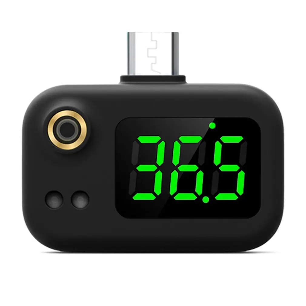 

Mini USB Thermometer Mobile Phone Digital Thermometer With LED Display Non-contact Infrared Temperature Sensor Type-C Hygrometer