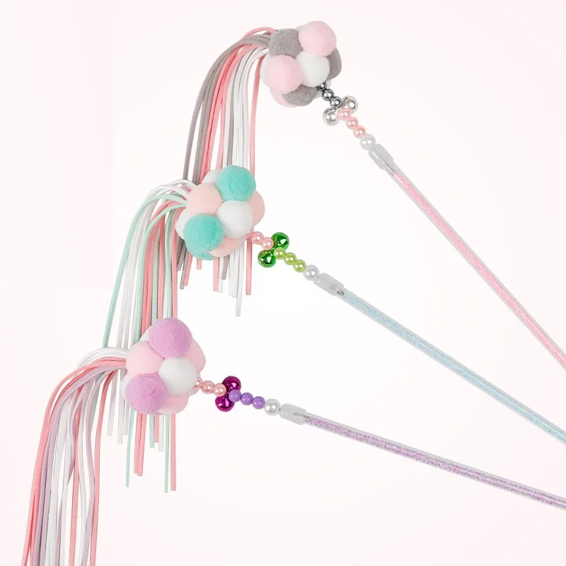 Высококачественная игрушка для кошек с колокольчиком и кисточкой акриловая