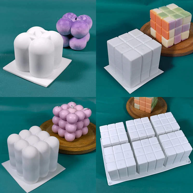 3D форма для кубика Рубика силиконовая свечи самостоятельного изготовления мыла