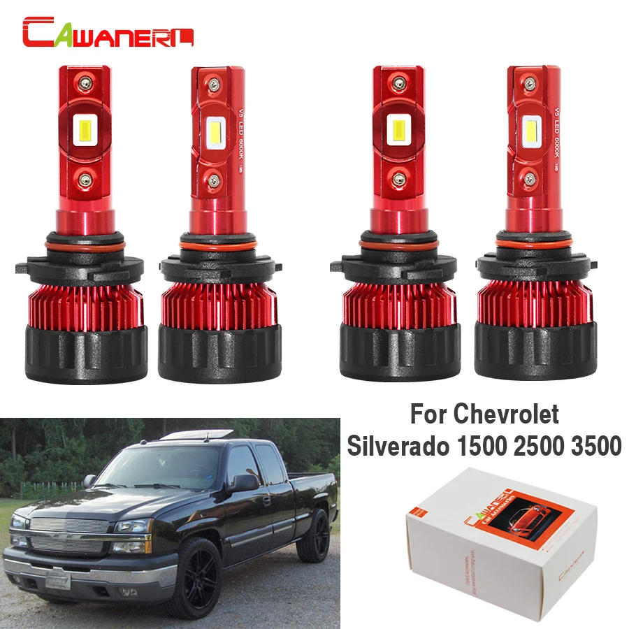 Cawanerl 4 X Автомобильный светодиодный головной светильник высокого луча ближнего и