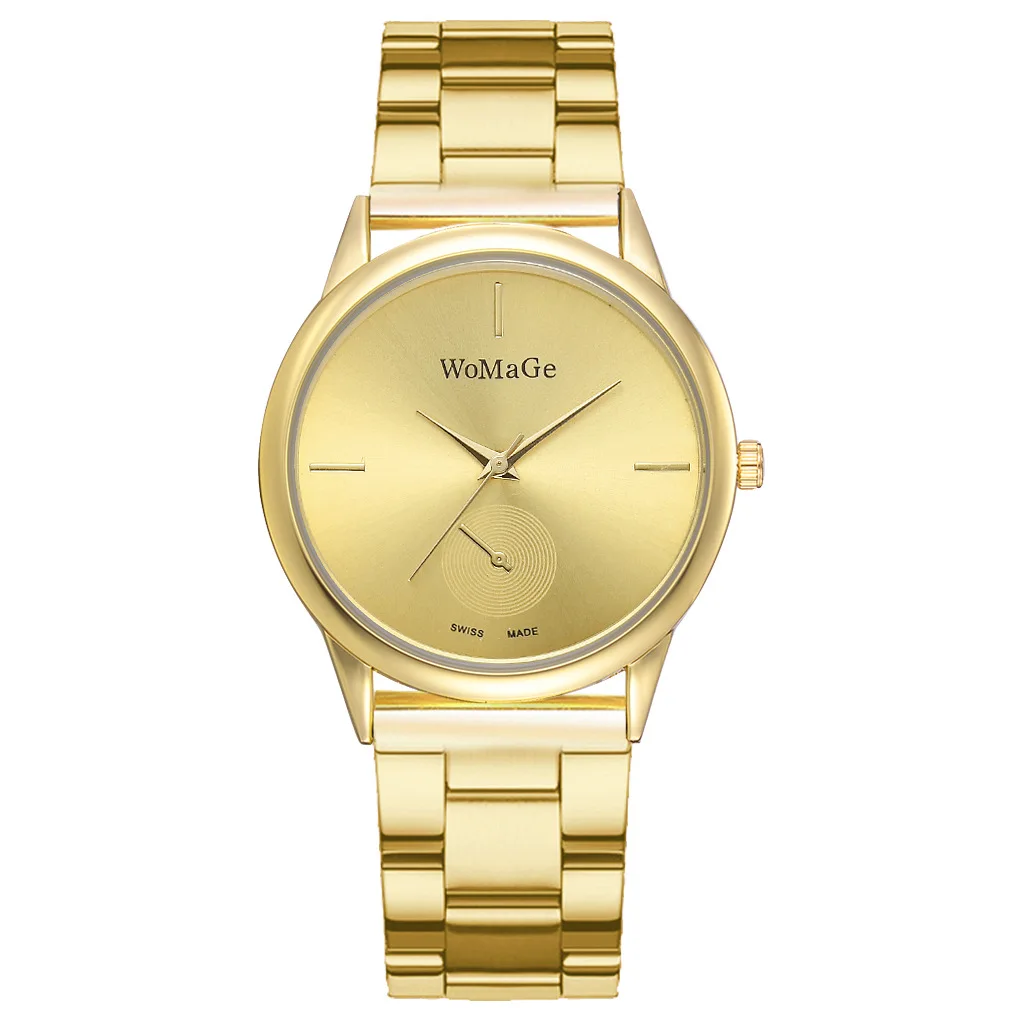 

WoMaGe Brand Gold Watch Men Alloy Quartz Business Wristwatches Simple Fashion Casual Men's Watch Male Clock relojes hombre 2020