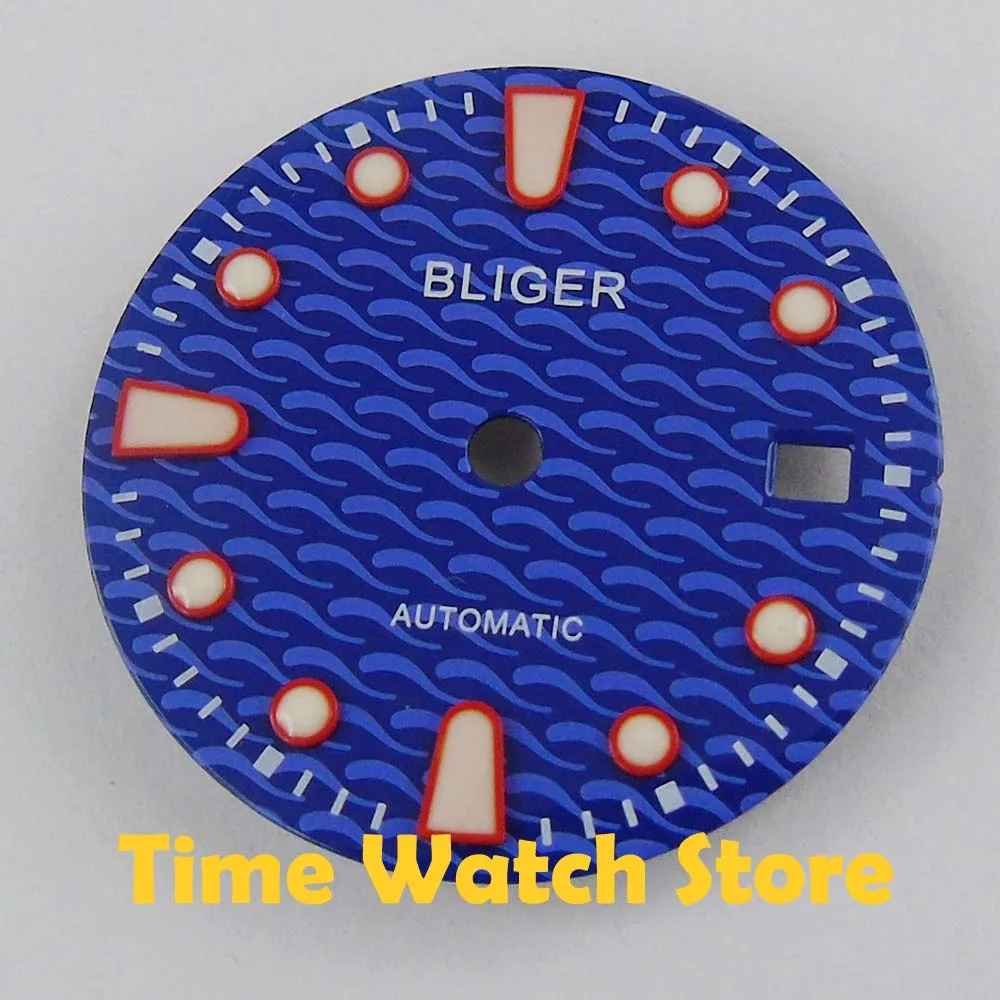 Роскошные 28 5 мм блигер светящиеся часы с окошком даты циферблат подходит ETA 2824 2836