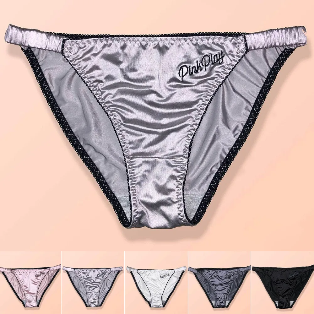 100% Milk Silk Smooth Soft Lingerie Panties Ladies Plus Briefs Panties Satin Sexy S-XXL Breathable Underwear Size Seamless