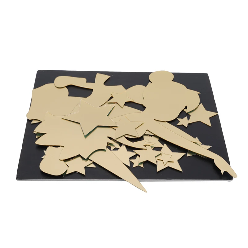 

Silver/Gold 3D Wall Stickers Fairy Star Mirror Surface Wall Decal Star Shape DIY Angel In The World Mirror Wall Sticker